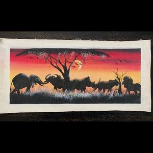 African animal painting small original painting from Southern Africa